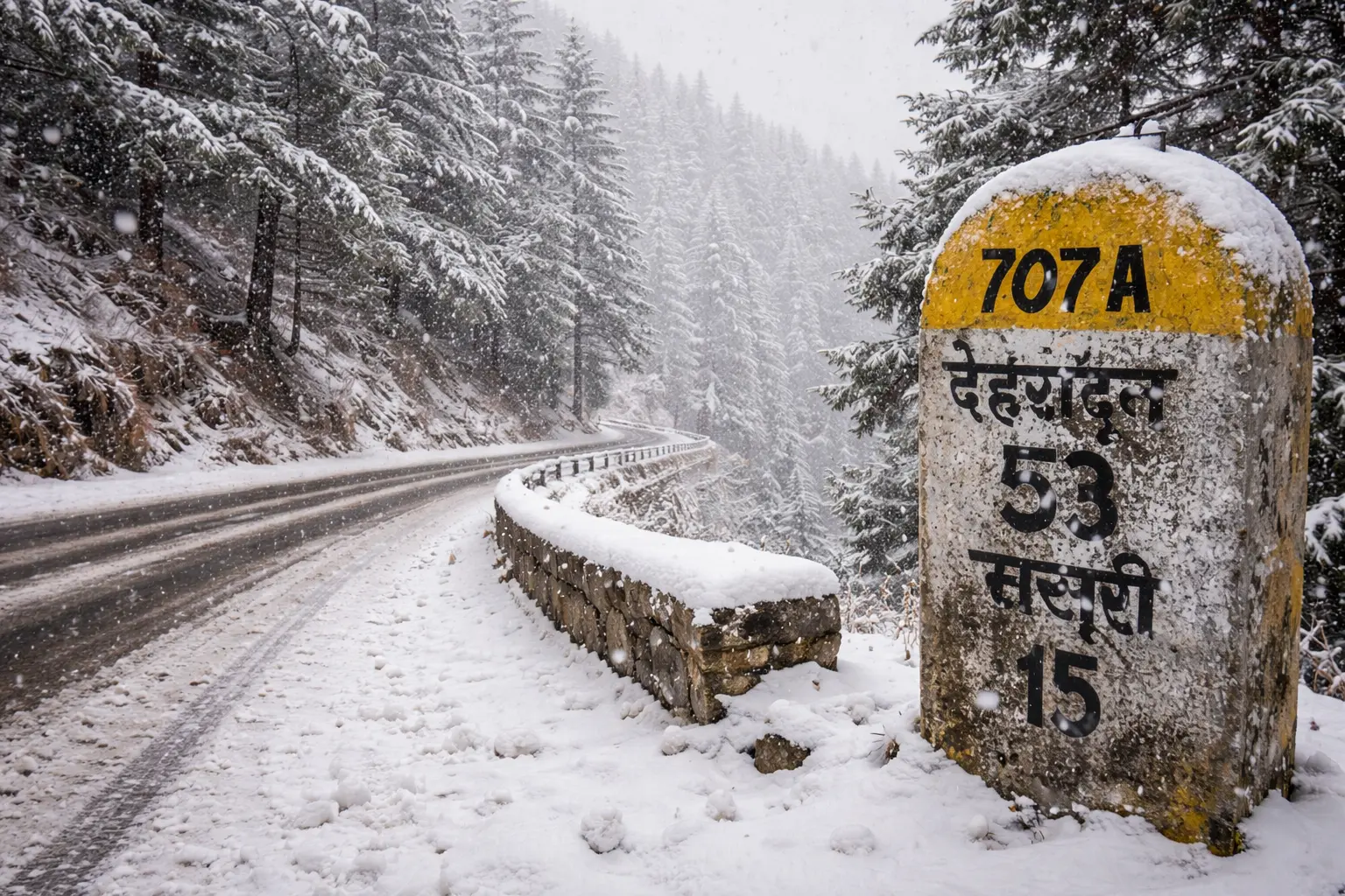 Snowfall in Mussoorie